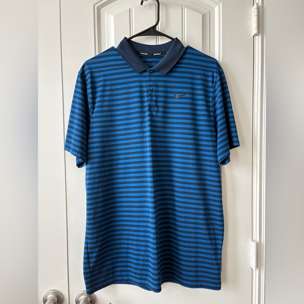 Nike Men’s Blue & Navy Striped Polo